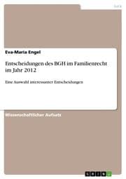 Cover von Entscheidungen des BGH im Familienrecht im Jahr 2012