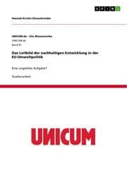 Cover von Das Leitbild der nachhaltigen Entwicklung in der EU-Umweltpolitik