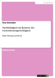 Cover von Nachhaltigkeit im Kontext der Generationengerechtigkeit