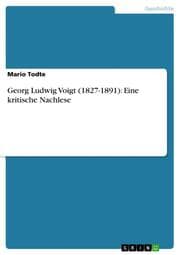 Cover von Georg Ludwig Voigt (1827-1891): Eine kritische Nachlese