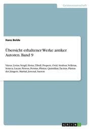 Cover von Übersicht erhaltener Werke antiker Autoren. Band 9