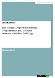 Cover von Das Hempel-Oppenheim-Schema. Möglichkeiten und Grenzen wissenschaftlicher Erklärung