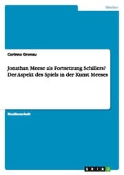 Cover von Jonathan Meese als Fortsetzung Schillers? Der Aspekt des Spiels in der Kunst Meeses