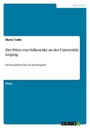 Cover von Der Prinz von Sulkowsky an der Universität Leipzig