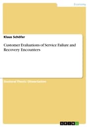 Cover von Customer Evaluations of Service Failure and Recovery Encounters