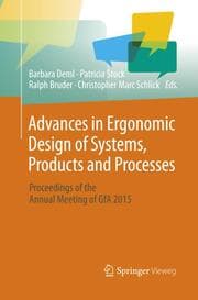 Cover von Advances in Ergonomic Design of Systems, Products and Processes