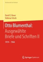 Cover von Otto Blumenthal: Ausgewählte Briefe und Schriften II