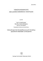 Cover von Untersuchungen über Durchgriffssteuerung für Darstellung gespeicherter Radarbilder und dergleichen