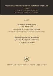 Cover von Untersuchung über die Ausbildung optimaler Rundspantbootsformen
