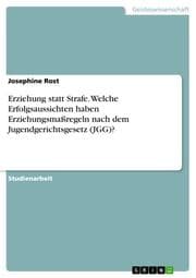 Cover von Erziehung statt Strafe. Welche Erfolgsaussichten haben Erziehungsmaßregeln nach dem Jugendgerichtsgesetz (JGG)?
