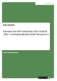Cover von Literatur im DaF-Unterricht. Das Gedicht Wir von Irmela Bender (DaF Niveau A2+)