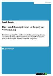 Cover von Das Grand Budapest Hotel im Rausch der Verwandlung