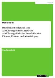 Cover von Bauschäden aufgrund von Ausführungsfehlern. Typische Ausführungsfehler im Berufsfeld des Fliesen-, Platten- und Mosaiklegers