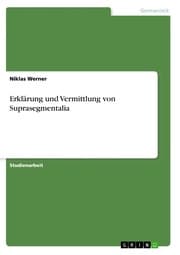 Cover von Erklärung und Vermittlung von Suprasegmentalia