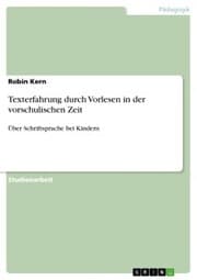 Cover von Texterfahrung durch Vorlesen in der vorschulischen Zeit