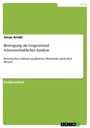 Cover von Bewegung als Gegenstand wissenschaftlicher Analyse