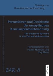 Cover von Perspektiven und Desiderate der europäischen Kanzleisprachenforschung