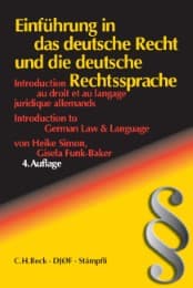 Cover von Einführung in das deutsche Recht und die deutsche Rechtssprache