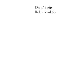Cover von Das Prinzip Rekonstruktion