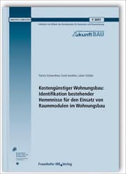 Cover von Kostengünstiger Wohnungsbau: Identifikation bestehender Hemmnisse für den Einsatz von Raummodulen im Wohnungsbau. Abschlussbericht