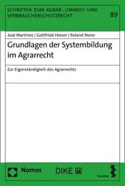 Cover von Grundlagen der Systembildung im Agrarrecht