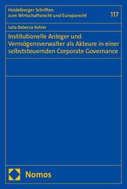 Cover von Institutionelle Anleger und Vermögensverwalter als Akteure in einer selbststeuernden Corporate Governance