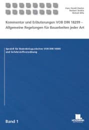 Cover von Kommentar und Erläuterungen zur VOB DIN 18299 - Allgemeine Regelungen für Bauarbeiten jeder Art 1