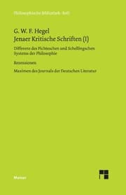 Cover von Jenaer Kritische Schriften / Jenaer Kritische Schriften (I)