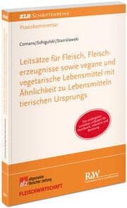 Cover von Leitsätze für Fleisch, Fleischerzeugnisse sowie vegane und vegetarische Lebensmittel mit Ähnlichkeit zu Lebensmitteln tierischen Ursprungs