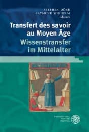 Cover von Transfert des savoirs au Moyen Âge / Wissenstransfer im Mittelalter