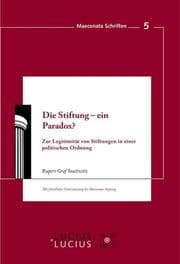 Cover von Die Stiftung - ein Paradox?