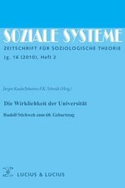 Cover von Die Wirklichkeit der Universität