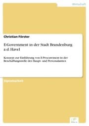 Cover von E-Government in der Stadt Brandenburg a.d. Havel