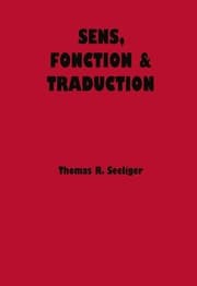 Cover von Sens, Fonction & Traduction