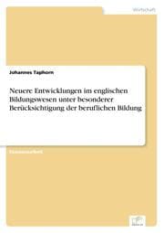 Cover von Neuere Entwicklungen im englischen Bildungswesen unter besonderer Berücksichtigung der beruflichen Bildung