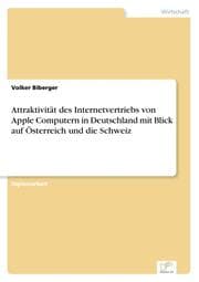 Cover von Attraktivität des Internetvertriebs von Apple Computern in Deutschland mit Blick auf Österreich und die Schweiz