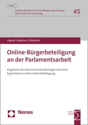 Cover von Online-Bürgerbeteiligung an der Parlamentsarbeit