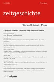 Cover von Landwirtschaft und Ernährung im Nationalsozialismus