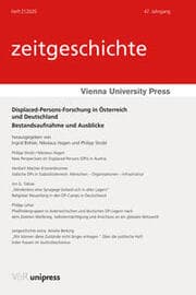Cover von Displaced-Persons-Forschung in Österreich und Deutschland