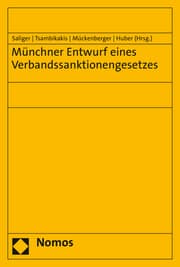 Cover von Münchner Entwurf eines Verbandssanktionengesetzes