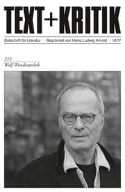 Cover von TEXT + KRITIK 215 - Wolf Wondratschek
