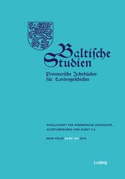 Cover von Baltische Studien, Pommersche Jahrbücher für Landesgeschichte. Band 105 NF