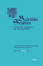 Cover von Baltische Studien, Pommersche Jahrbücher für Landesgeschichte