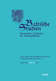 Cover von Baltische Studien, Pommersche Jahrbücher für Landesgeschichte