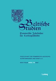 Cover von Baltische Studien, Pommersche Jahrbücher für Landesgeschichte. Band 110 NF