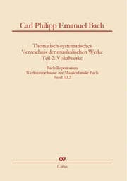 Cover von Bach-Repertorium Band III. 2: Carl Philipp Emanuel Bach