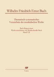 Cover von Bach-Repertorium Band VII: Wilhelm Friedrich Ernst Bach
