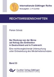 Cover von Der Rückzug von der Börse auf Antrag des Emittenten in Deutschland und in Frankreich