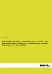 Cover von Beschreibung und Instruktion zur Handhabung der von Dr.M.Nitze und J.Leiter konstruierten Instrumente und Apparate zur direkten Beleuchtung menschlicher Körperhöhlen durch elektrisches Glühlicht