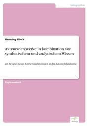 Cover von Akteursnetzwerke in Kombination von synthetischem und analytischem Wissen